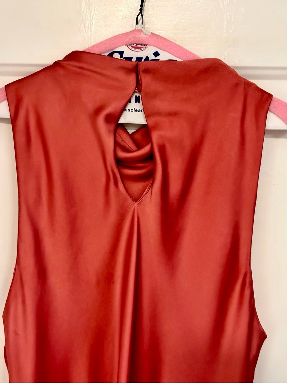 Zara Coral Satin Cowl-Neck Maxi Dress - Picture 4 of 8